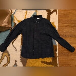 American Trench Men's Dark Plaid Flannel Shirt